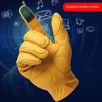 Motorske rukavice od kravljeg kože, unisex, sve sezone, protuklizne, tie-dye obrada