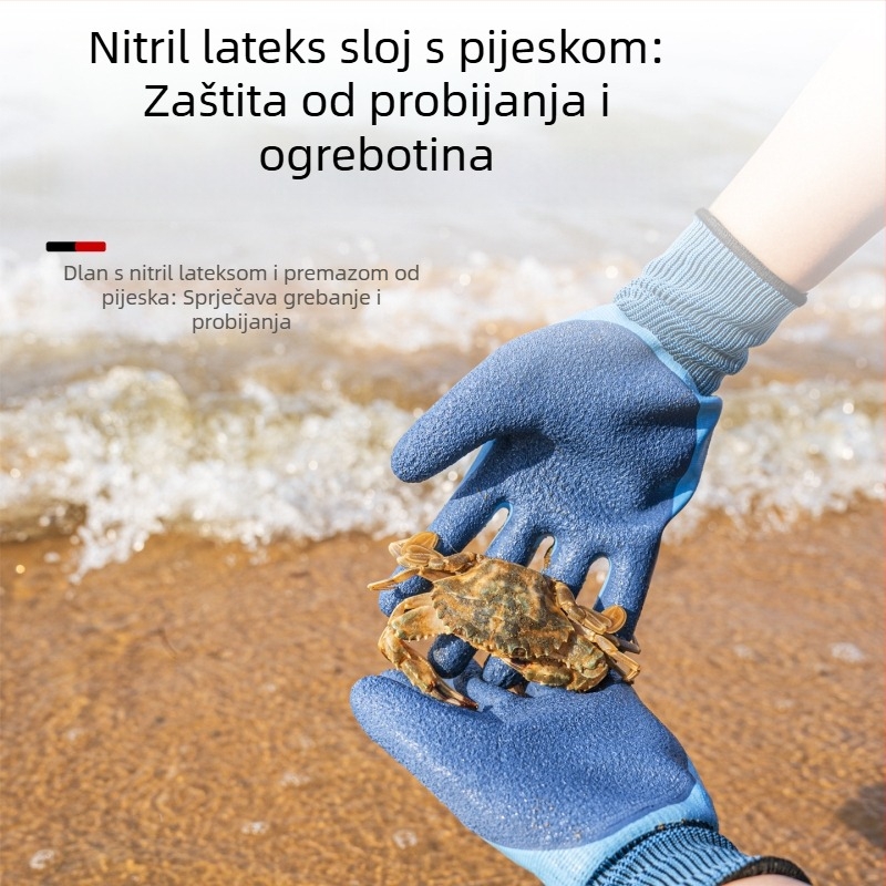 Rukavice za morski ribolov — otporne na rezanje, otporne na ugrize, neklizajuće, vodootporne, visoke elastičnosti.