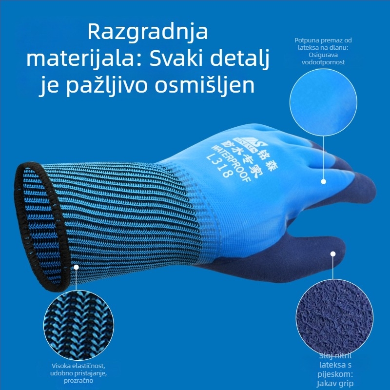 Rukavice za morski ribolov — otporne na rezanje, otporne na ugrize, neklizajuće, vodootporne, visoke elastičnosti.