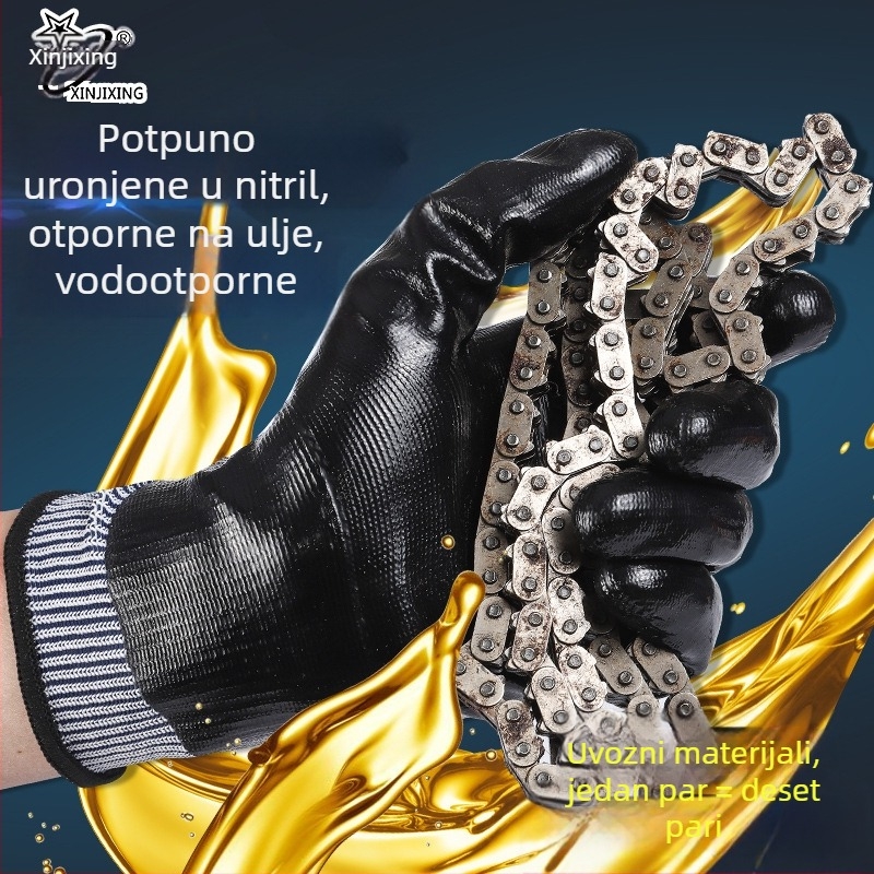 New Auspicious Star nitrilne rukavice za posao s dip premazom, otporne na habanje, otporne na ulje, vodonepropusne, ojačane