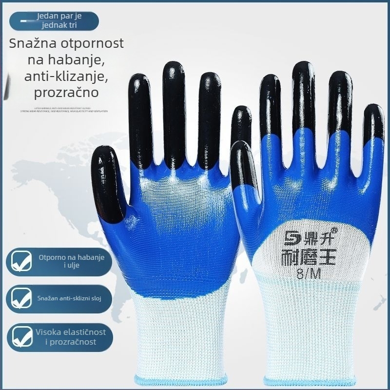 Nitrilne zaštitne radne rukavice - zaštita od kemikalija, ojačana konstrukcija, protuklizne, vodootporne (nitril, zaštita od kemikalija, ojačana konstrukcija, protuklizne, vodootporne)