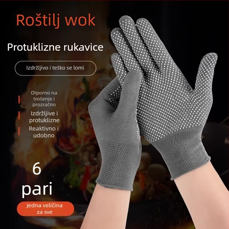 Kuhinjske rukavice: 6 pari, najlon, visoka otpornost na visoke temperature, moderan minimalistički dizajn, lansirano 2024