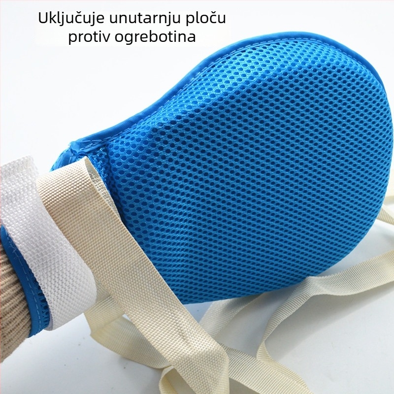 Rukavice za ograničenje pokreta za starije osobe, prozračne, fiksacija zapešća uz unutarnje trake za prevenciju samoozljeđivanja