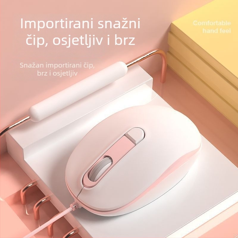 Tiha žična optička miška USB, 2 tipke