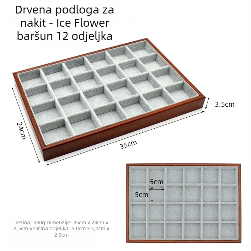 Držač za nakit s uzorkom mreže od drveta, drveni spremnik za izlaganje naušnica, prstena, lančića i narukvica
