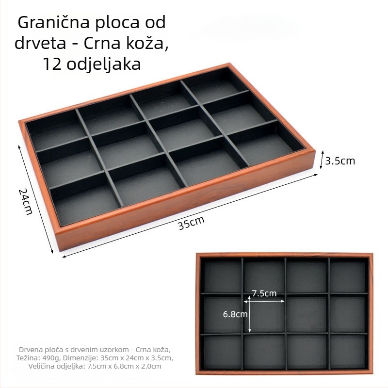 Držač za nakit s uzorkom mreže od drveta, drveni spremnik za izlaganje naušnica, prstena, lančića i narukvica