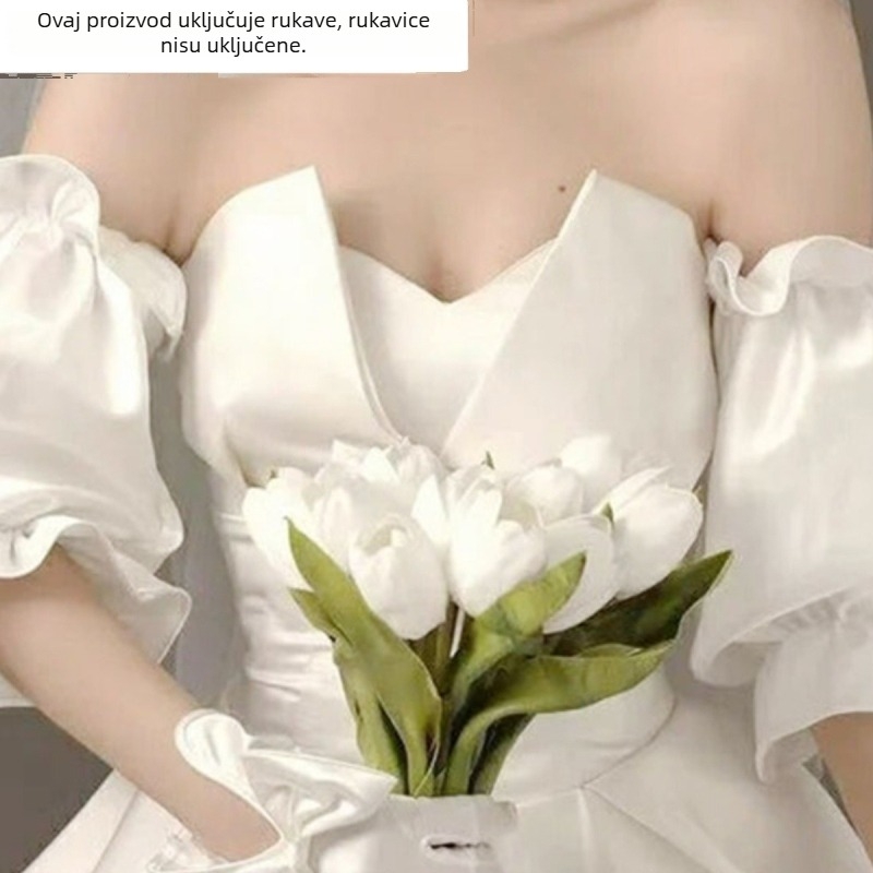 Badoth Vjenčani satenski rukavi, Mori stil, dekorativni rukavi za vjenčanicu, poliester