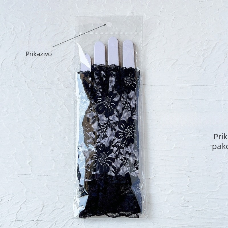 Ženske čipkaste rukavice za ljeto – pola prsta, vožnja, prozračne, zaštita od sunca, elegantan stil, inspirirano korejskim stilom