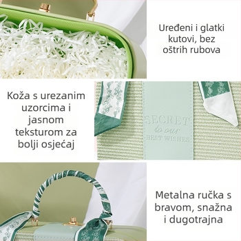 Hui Chu PU kožna kozmetička torbica - prijenosna, luksuzni dizajn, poklon pakiranje, uključuje šal od svile