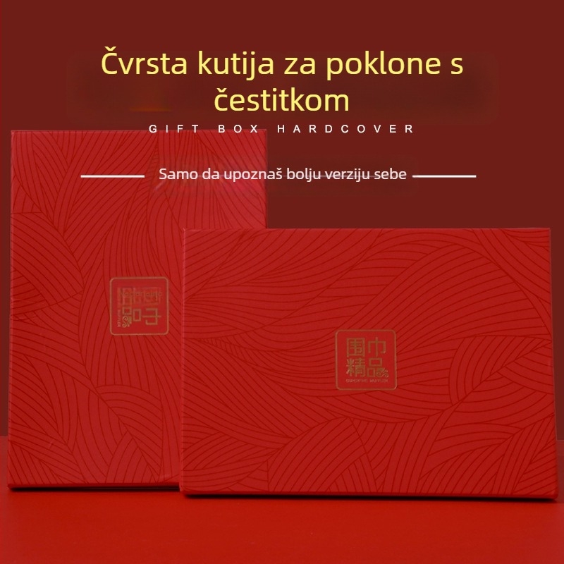 Ženski svileni šal s otiskom — City Show, četverokutni šal za sve sezone s kutijom poklona, porijeklo Zhejiang