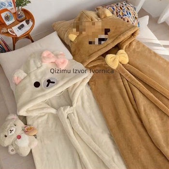 Šal s kapuljačom za ured - crtani dizajn, poliester, proljeće 2025