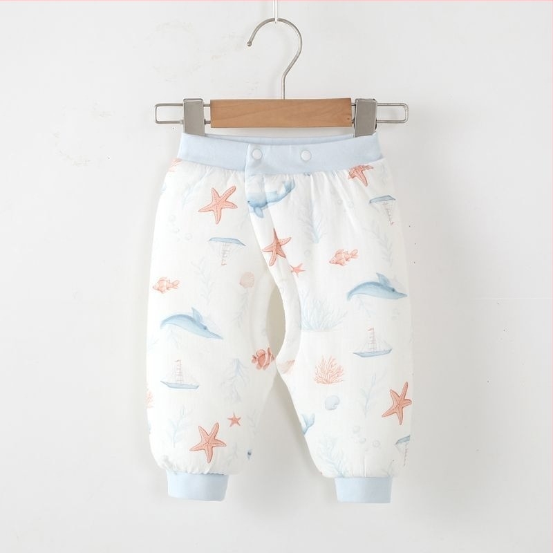 Dječje pamučne hlače s otvorenim preponom, zimske, novorođenče 0-1 godina, 100% pamuk