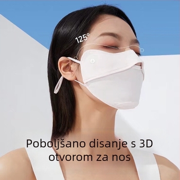 Vanjska maska za lice s UV zaštitom, 3D prozračna konstrukcija i zaštita vrata - brzo sušenje, ultra lagana, zaštita od sunca, najlon materijal