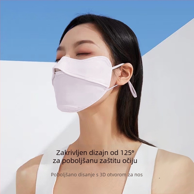 Vanjska maska za lice s UV zaštitom, 3D prozračna konstrukcija i zaštita vrata - brzo sušenje, ultra lagana, zaštita od sunca, najlon materijal