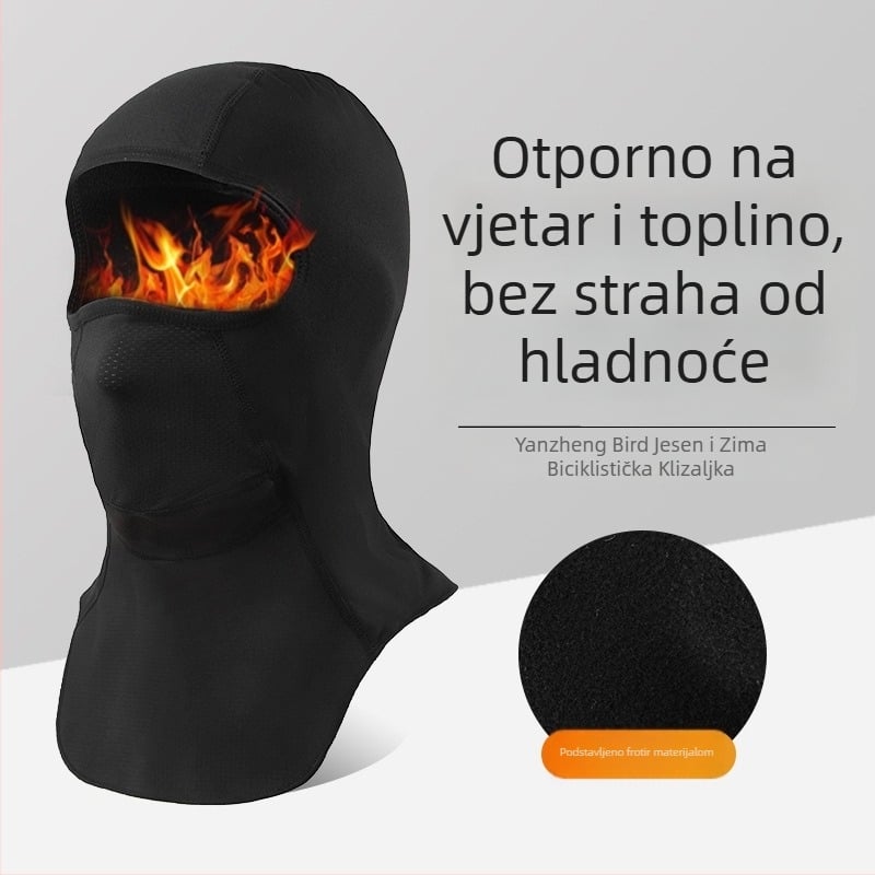 Maska za biciklizam s flis podstavom za zimsku toplinu, otporna na vjetar i UV zaštita; unisex; Moto Mars; materijal: Spandex/Lycra; prilagodljiva