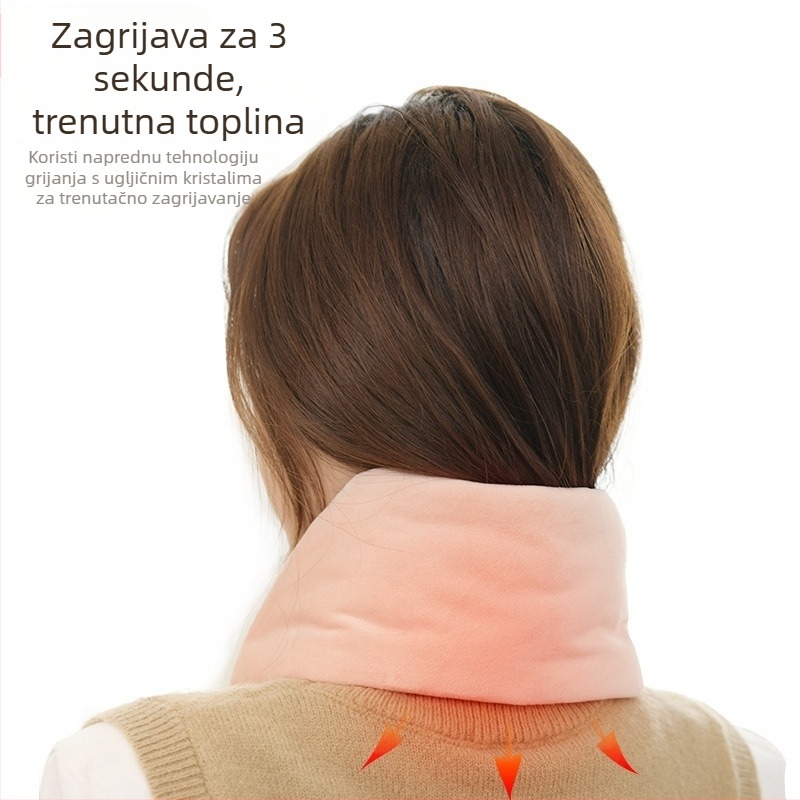 Grafen USB grijaći šal za muškarce i žene – zimska toplina, Lis velvet tkanina, crtani stil