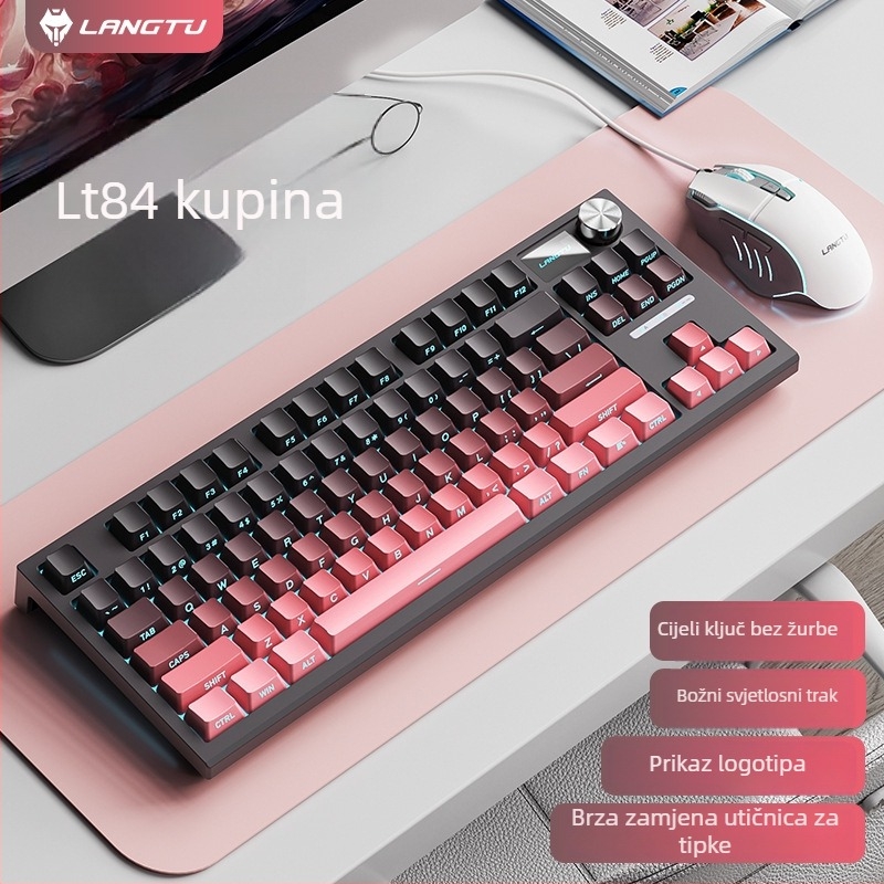 LT84 žični mehanički set tipkovnice i miša, USB, numerička tipkovnica