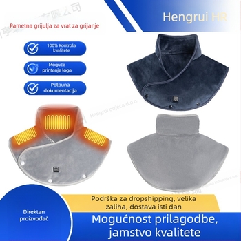 Unisex električni grijani šal za ramena i vrat, integrirano grijanje, warp-knit tkanina, jednostavan jednobojan dizajn