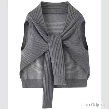 Ženski pleteni šal s dizajnom vezanja, ramenska pelerina, jacquard pletenje, mješavina materijala | King Jisen | proljeće i jesen