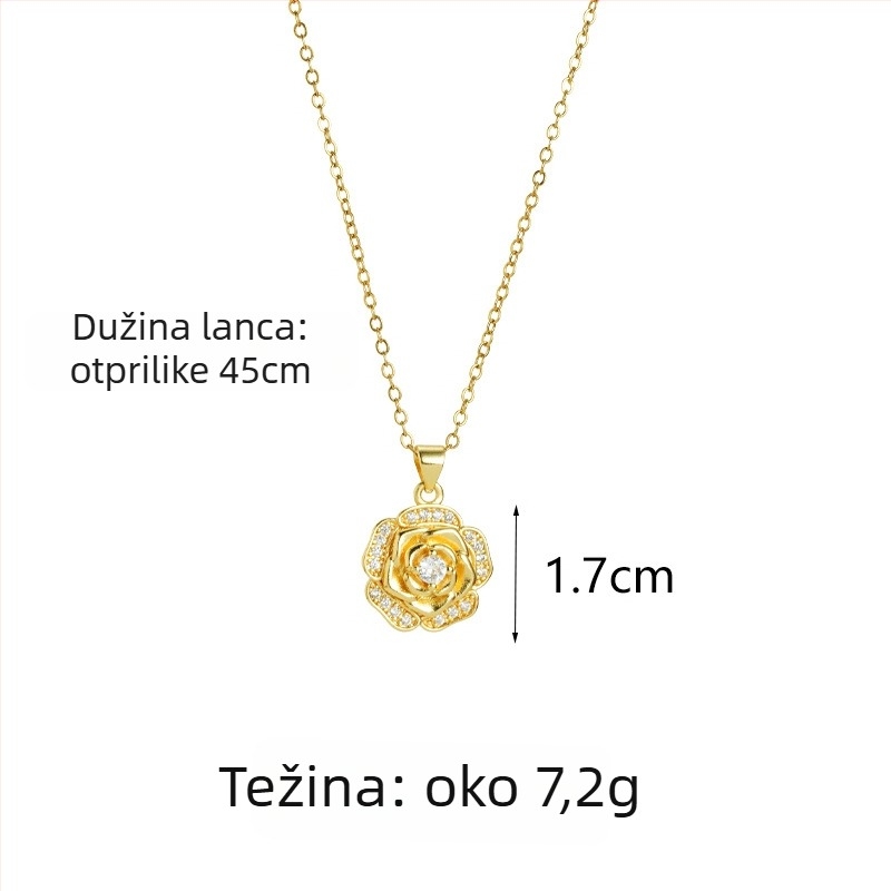 Set ogrlice i prstena s dizajnom ružičaste čipke, bakar pozlaćen, elektroplating, ogrlica tipa O, vintage stil