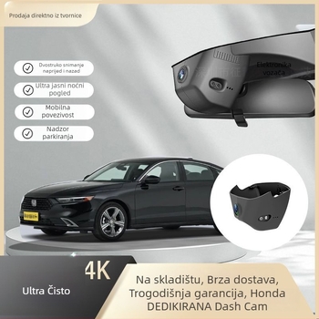 Auto dash cam, 4K 2160P, Dualni objektiv, 170° široki kut, F1.5 otvor blende (snimanje u petlji)