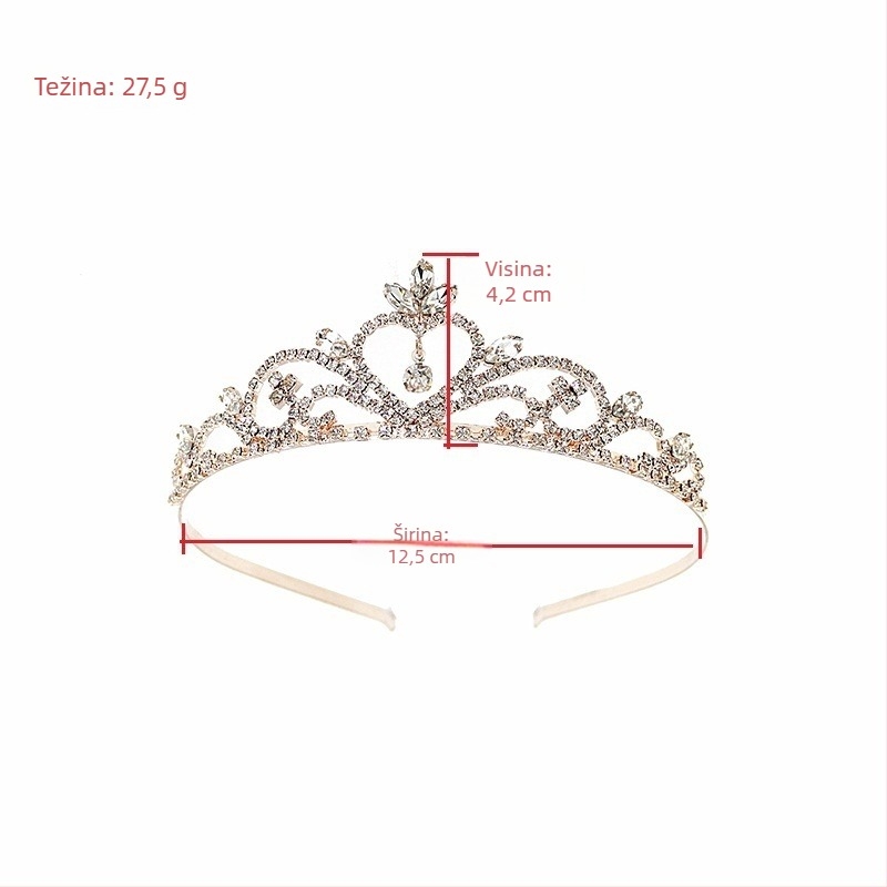 Princeza diadema za kosu, rhinestones, korejski stil, elektroplatiranje, Butterfly Dance