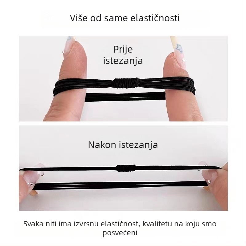 Elastična gumica za kosu u rep — tkanina, pletena, koreanskog stila, visoka elastičnost, izlazak u jesen 2024