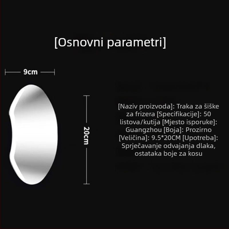 Jednokratna prozirna maska za lice za friziranje – zakrivljeni dizajn, pokriva lice i štiti oči