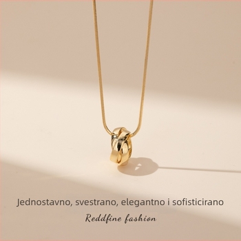 Ogrlica s križnim lancem, višeslojni dizajn, legura, electroplating, Qlady