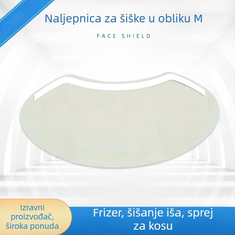 M-oblik flastera za pramenove – jednokratne, prozirne, za bojanje kose, zakrivljena zaštita čela