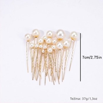 Biserna ukosnica za kosu u obliku U – minimalistički dizajn, svadbeni dodatak, Carol marka