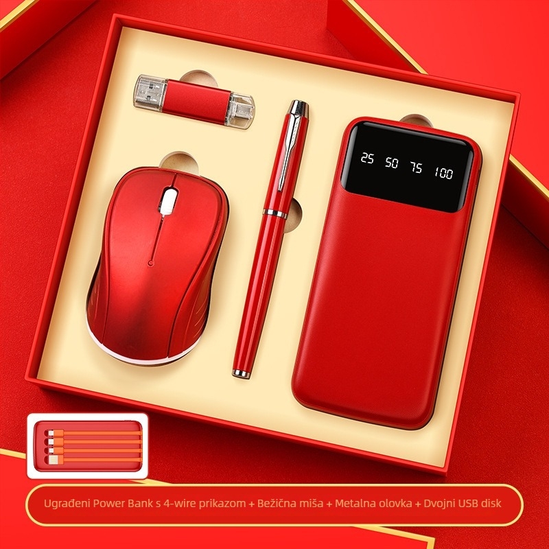 Visokokvalitetan set tipkovnice i miša za poslovne darove, metalna konstrukcija, prilagođeno poklon pakiranje, prilagođeno logo