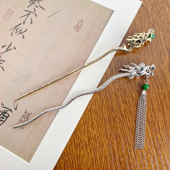 Metalni ukosnica za kosu u obliku zmaja, Guofeng stil, elektroplatiranje, Berphiya marka