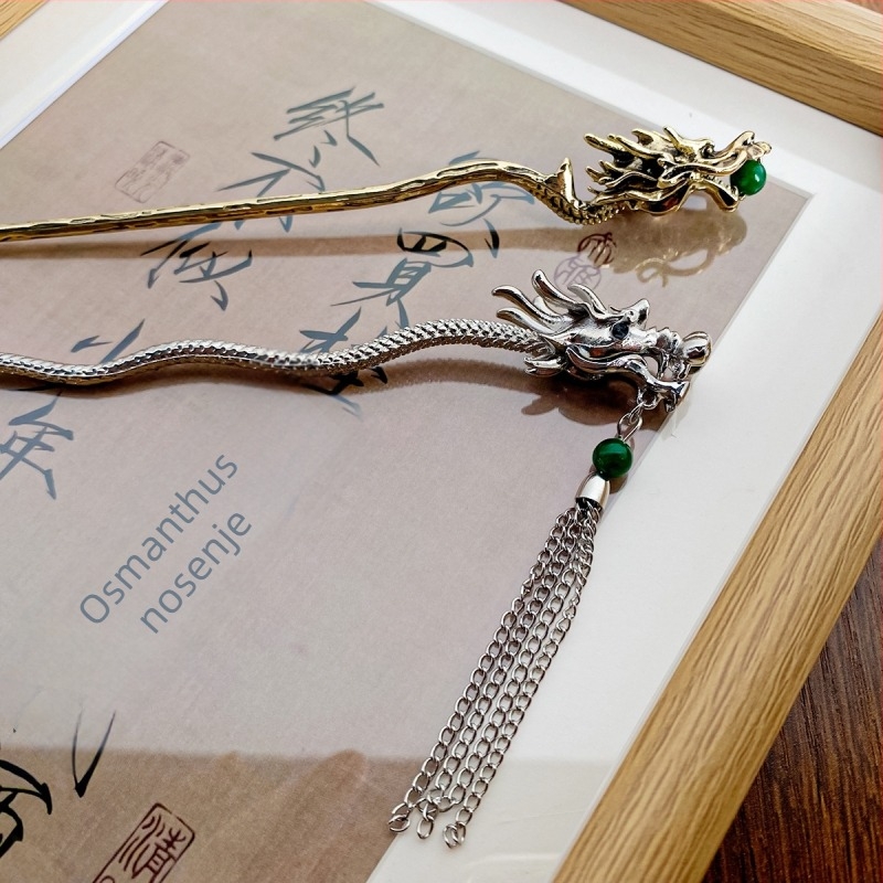 Metalni ukosnica za kosu u obliku zmaja, Guofeng stil, elektroplatiranje, Berphiya marka