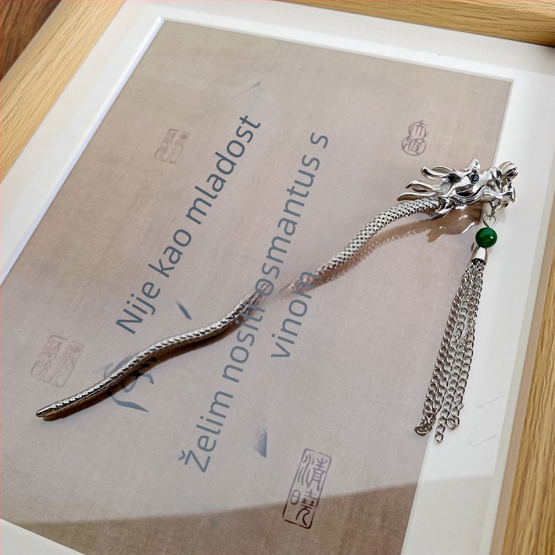 Metalni ukosnica za kosu u obliku zmaja, Guofeng stil, elektroplatiranje, Berphiya marka