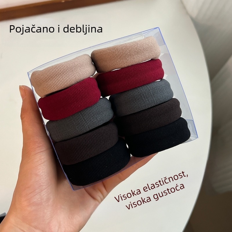 Bezšivna gumica za kosu, debela, visoka elastičnost