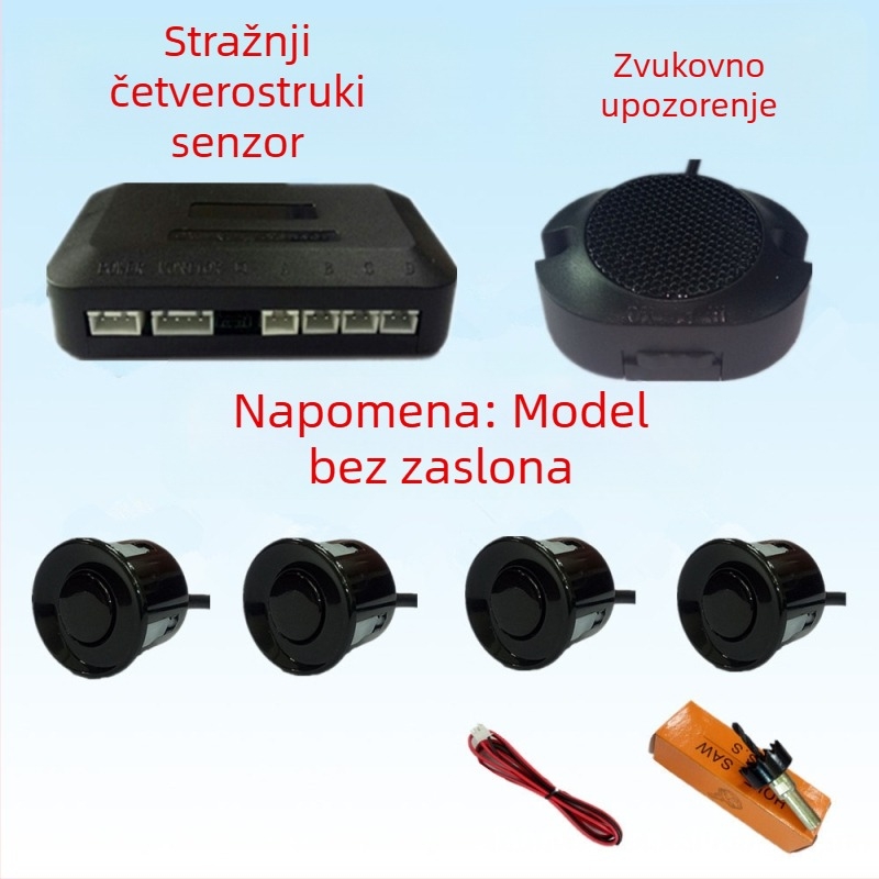 Radar za vožnju unazad s 4/6/8 sondi, zvučni signal s realnim glasom, dvostruko jezgreni polukružni zaslon, slika prednjeg i stražnjeg radara, model CQ-1401