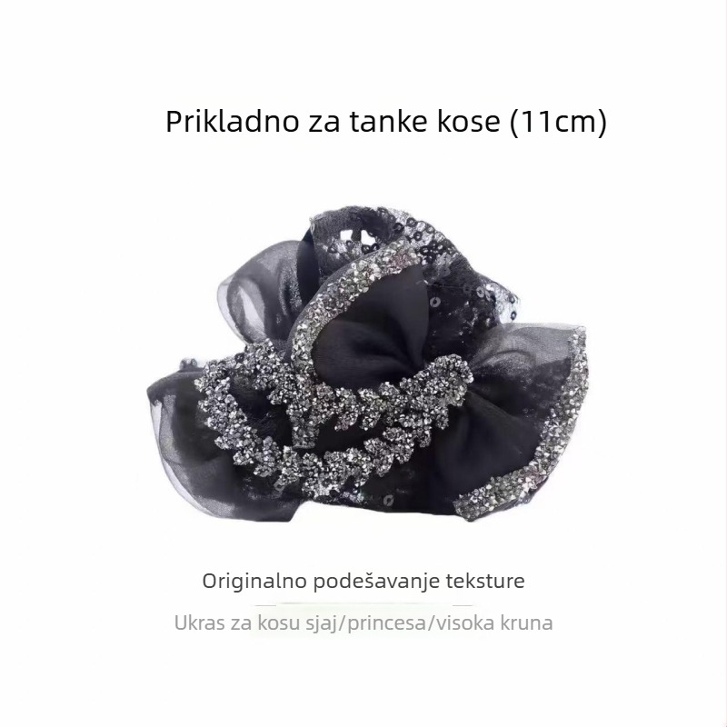 Klip za kosu s mašnicom i motivom pšeničnog klasy, ručno izrađen, tip shark, za žene (materijal: platno; ručna izrada; tip shark; stil: lagani luksuz)