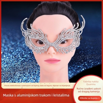 Krona od legure s kristalima za pola lica – unisex, nekonvencionalan stil, U-oblik, elektroplating, 18K čistoća