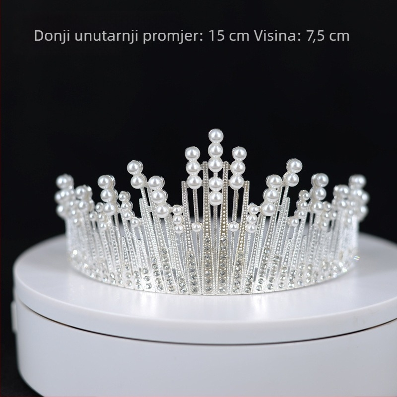 Kruna od perli za glavu - Korejski stil, unisex, elektroplatiranje, zasebno pakiranje