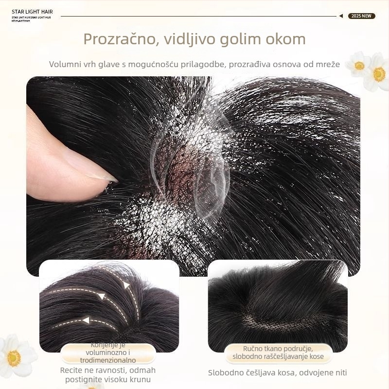 Ženska peruka, peruka za cijelu glavu bez mreže, duga ravna kosa, volumen na vrhu, bezšivne isticanje