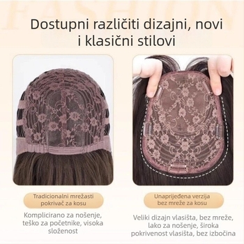 Dio peruke s simuliranim vlasištem i kovrčavim vrhom, bez mreže za kosu
