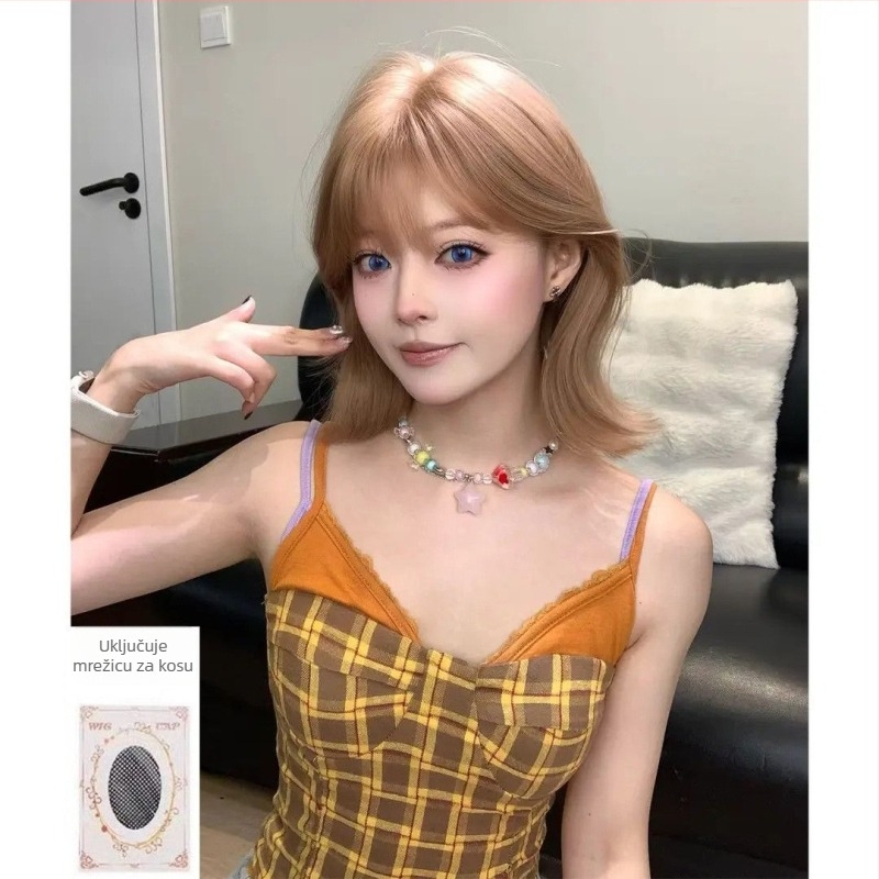 Perika za žene, prirodan stil, potpuno pokrivanje glave, termički otporna sintetička kosa