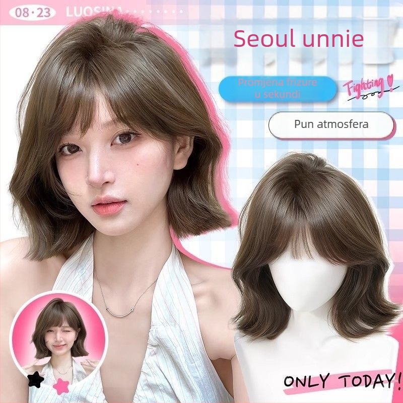 Kenny wig – Perika za žene, korejski stil, Qi fringe, vlakna visoke temperature, kompletna kapica