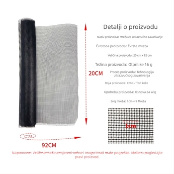 Dno mrežaste peruke – tvrda mreža, čipkasta mreža za peruke