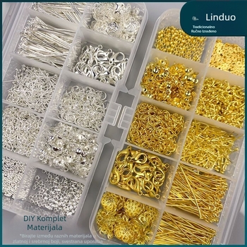 DIY komplet nakita: set za narukvicu s otvorenim prstenima, pozicionirajuće perle, Lobster kopča, T-Pins, Ball Pins, ukosnice za kosu, vintage stil