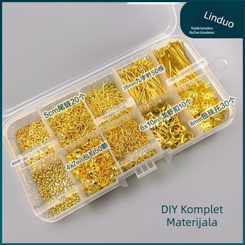 DIY komplet nakita: set za narukvicu s otvorenim prstenima, pozicionirajuće perle, Lobster kopča, T-Pins, Ball Pins, ukosnice za kosu, vintage stil