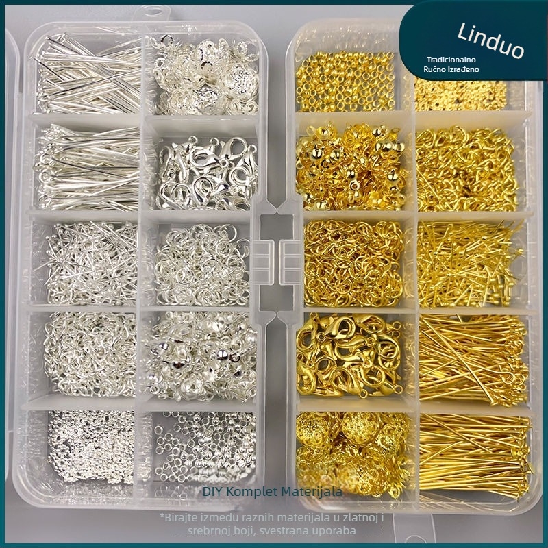 DIY komplet nakita: set za narukvicu s otvorenim prstenima, pozicionirajuće perle, Lobster kopča, T-Pins, Ball Pins, ukosnice za kosu, vintage stil
