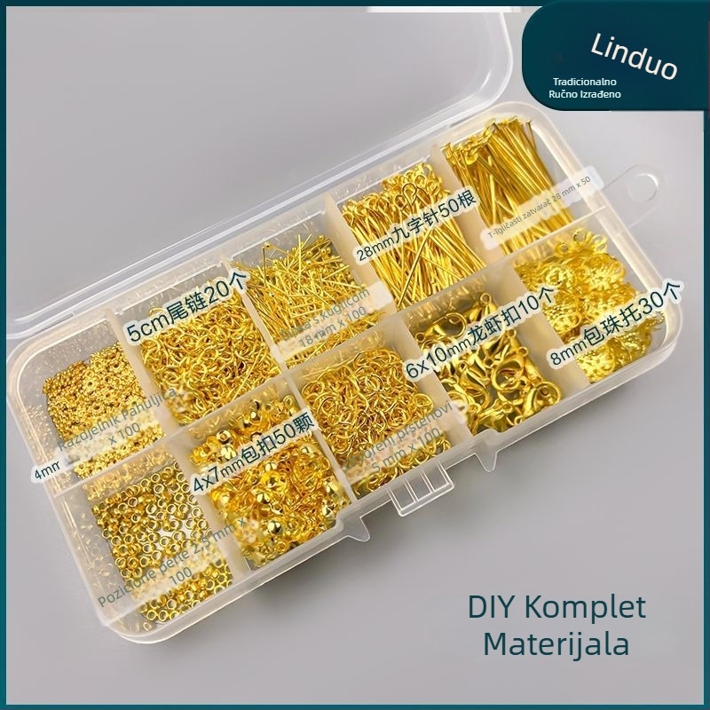 DIY komplet nakita: set za narukvicu s otvorenim prstenima, pozicionirajuće perle, Lobster kopča, T-Pins, Ball Pins, ukosnice za kosu, vintage stil