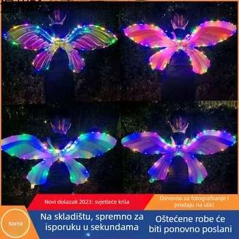 Svjetleća napuhiva krila leptira – balon za leđa, plastika, u obliku srca